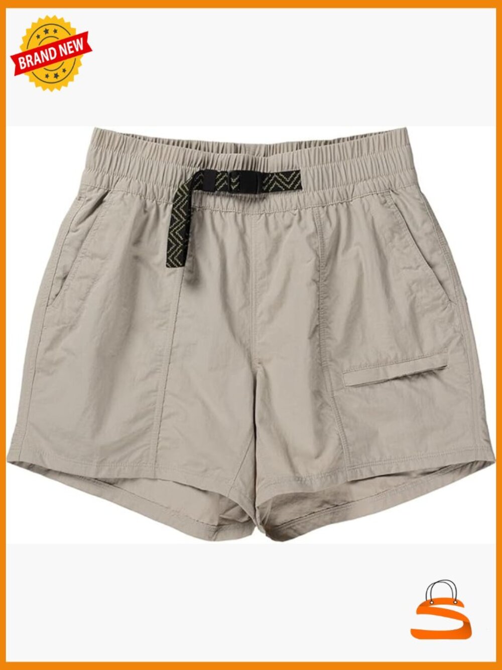 Women's 5" Inseam Athletic Shorts with Belt Mid Rise UPF 50+